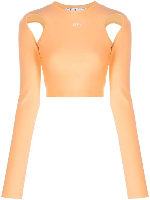 Haut crop à découpes aux épaules - Off-White - Modalova