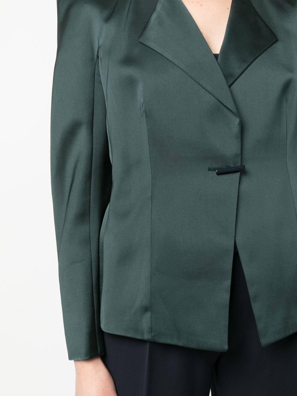 Pre-owned Giorgio Armani 真丝单排扣夹克（1990年代典藏款） In Green
