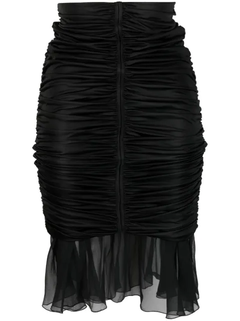 Blumarine silk ruched pencil skirt