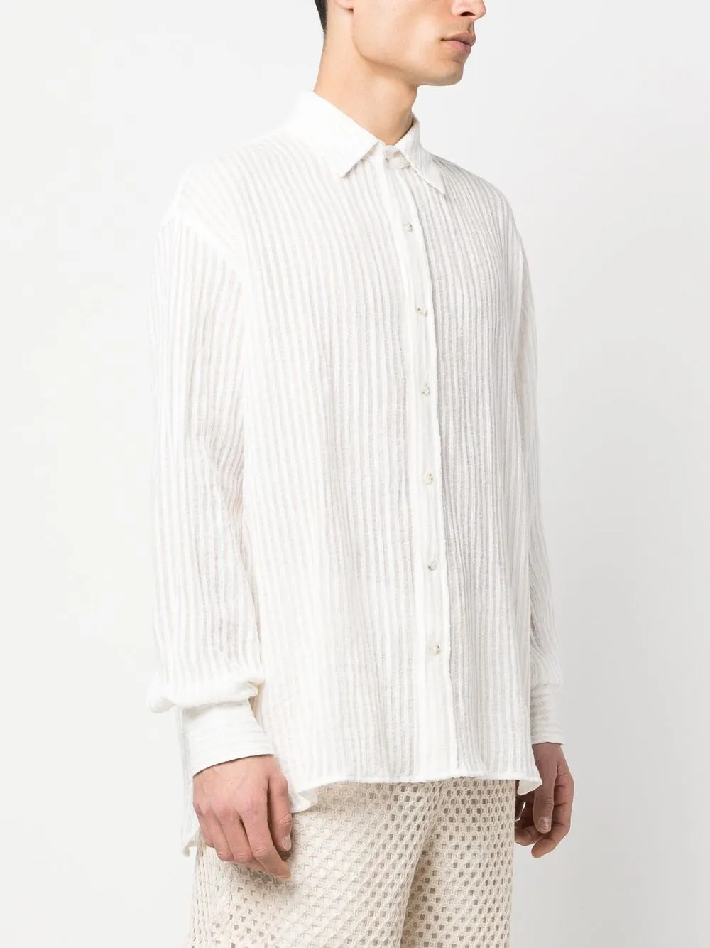  Commas Vertical-stripe Shirt - White 