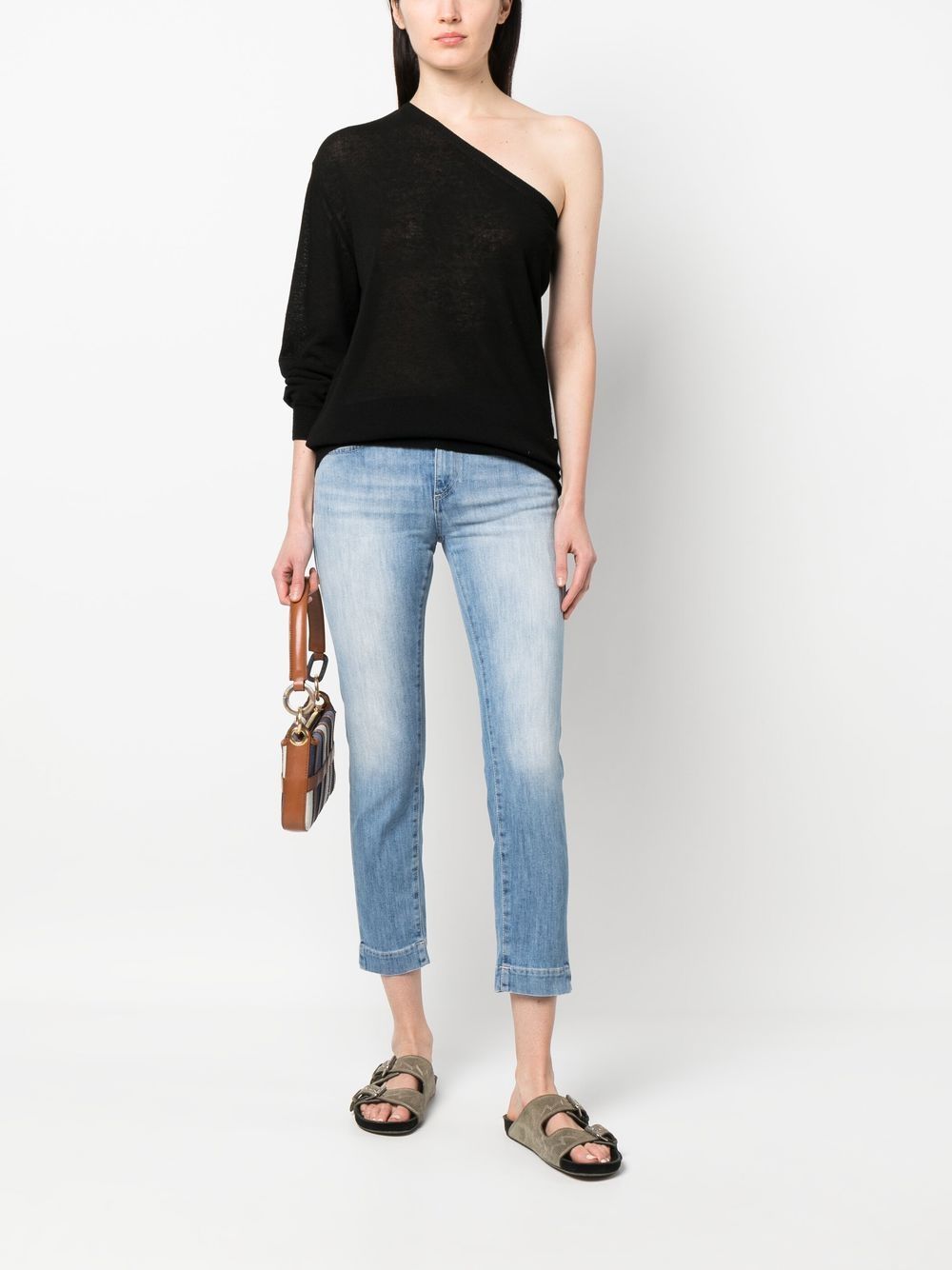 Shop Dondup Cropped Slim-cut Jeans In 蓝色