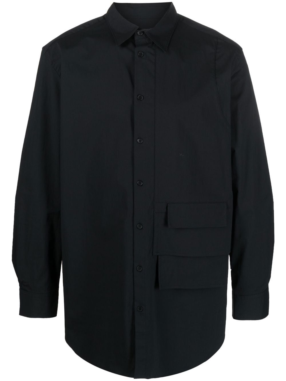 Shop Y-3 Flap-pocket Detail Shirt In Black