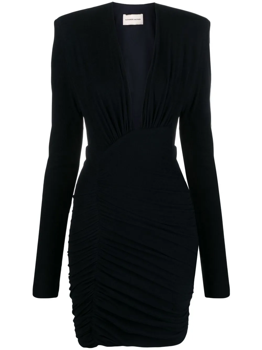 

Alexandre Vauthier vestido corto fruncido con cuello en V - Azul
