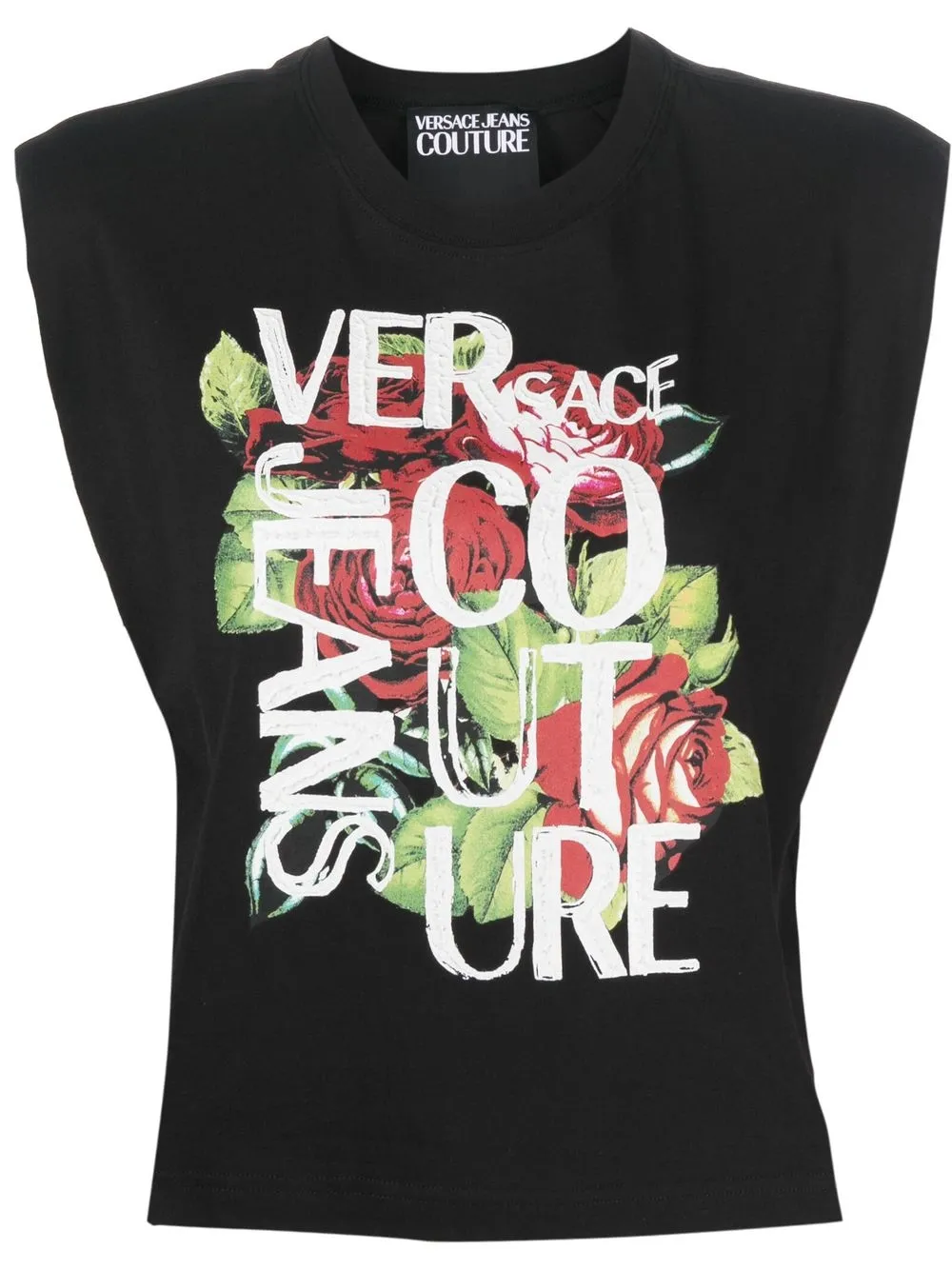 Versace Jeans Couture Logo-print Sleeveless T-shirt In Schwarz
