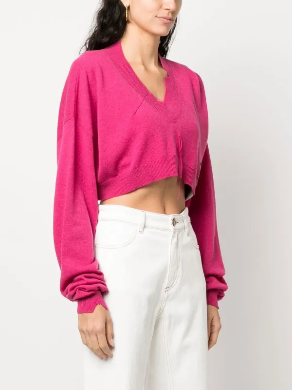 Ramael Cropped Knitted Jumper Pink FARFETCH IE