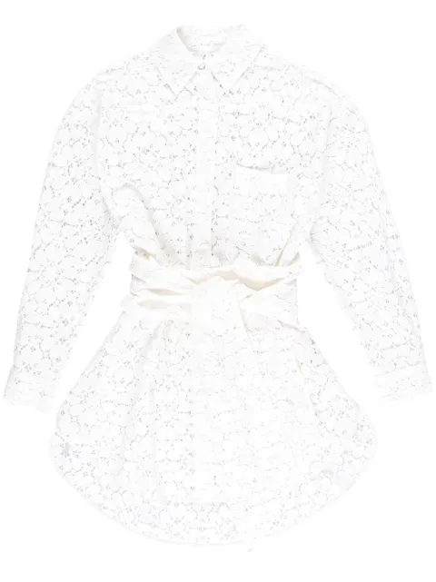 Alexandre Vauthier belted lace shirtdress