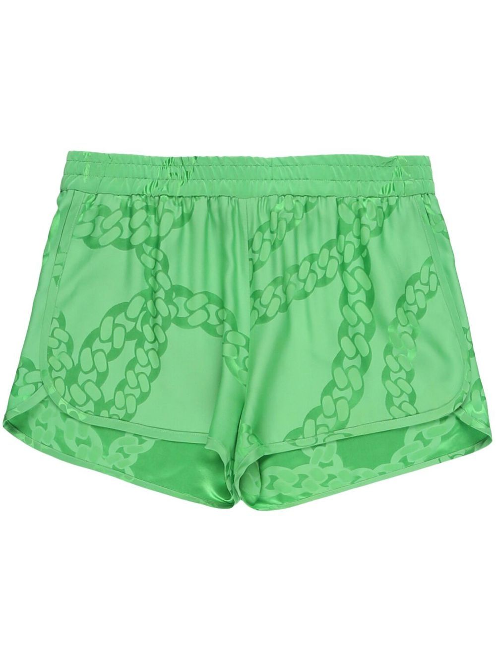 

Stella McCartney mid-rise satin finish shorts - Green