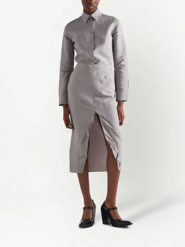 Prada paper-based button-up Shirt | Grey | FARFETCH