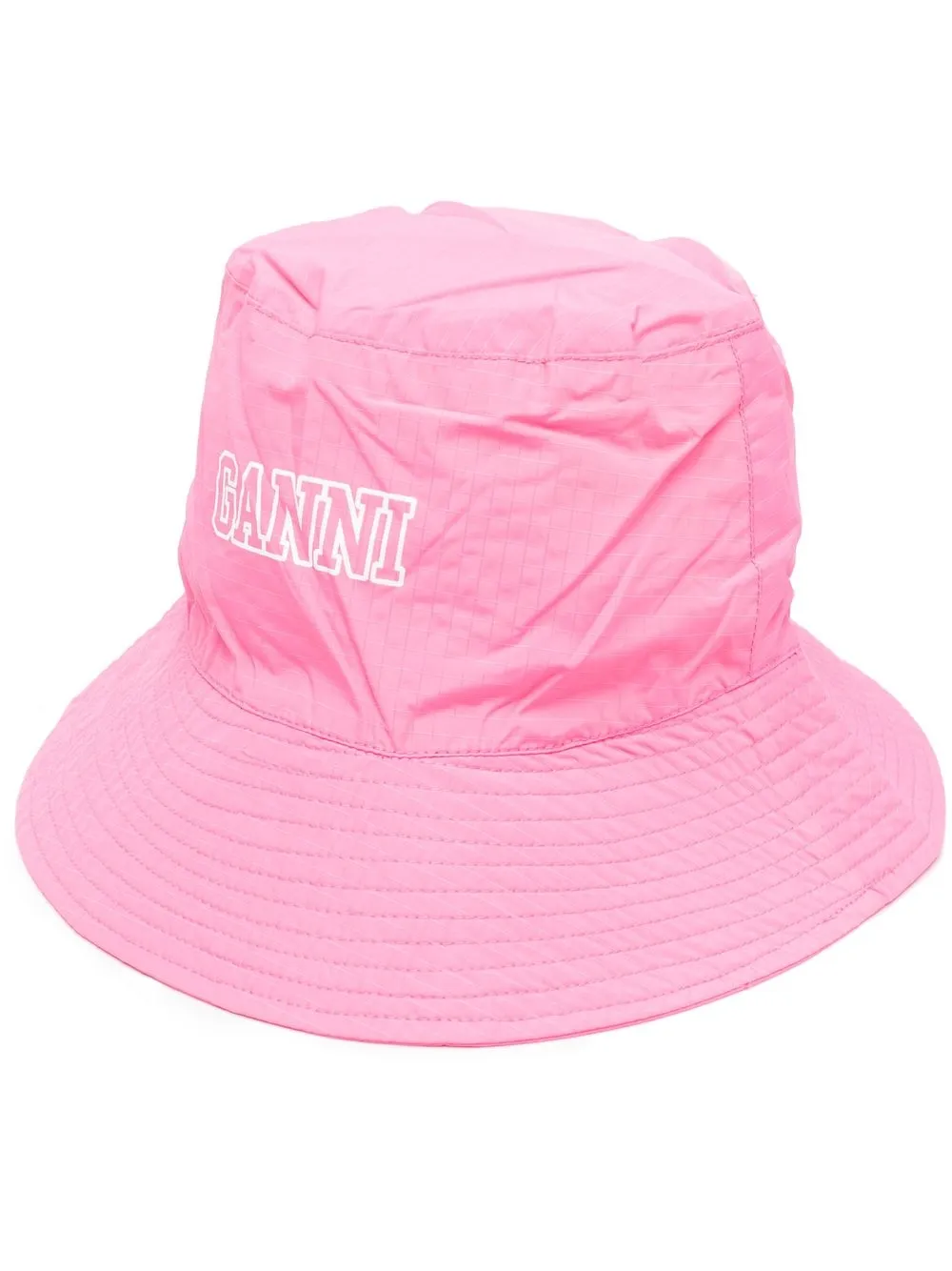 

GANNI logo-print bucket hat - Pink