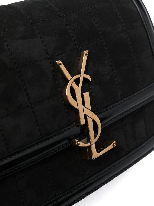 Saint Laurent Ysl logo-plaque Shoulder Bag - Black