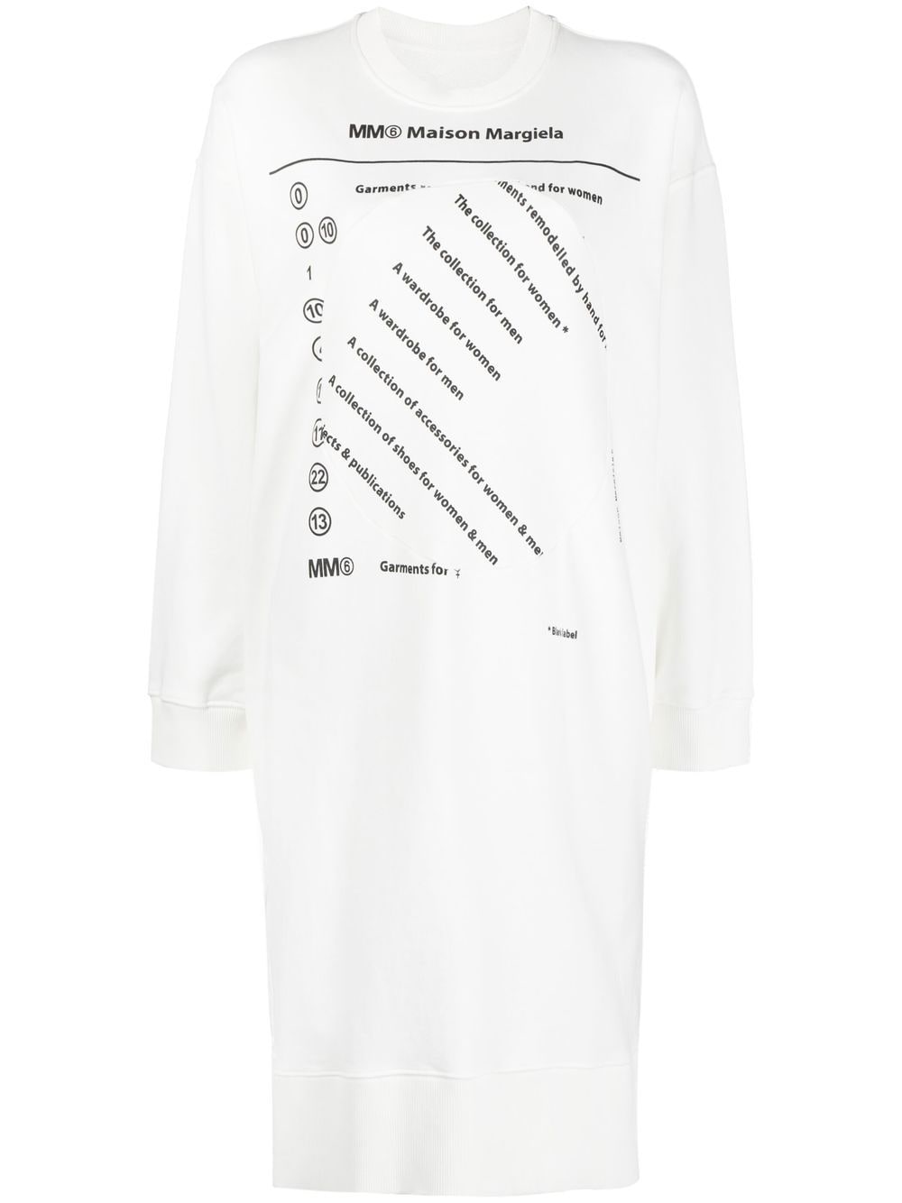 Mm6 Maison Margiela Logo Print Sweatshirt Dress In White