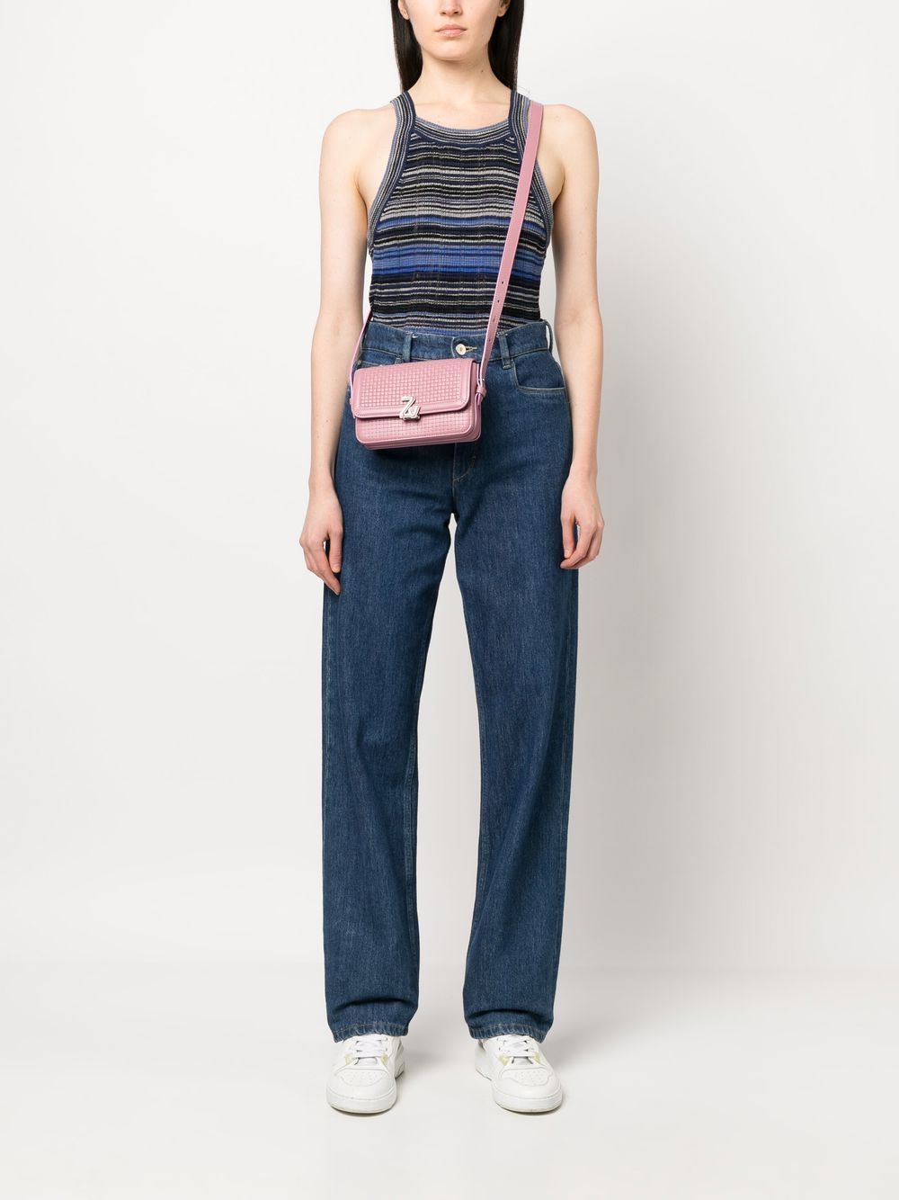 Shop Zadig & Voltaire Mini Leather Shoulder Bag In Pink