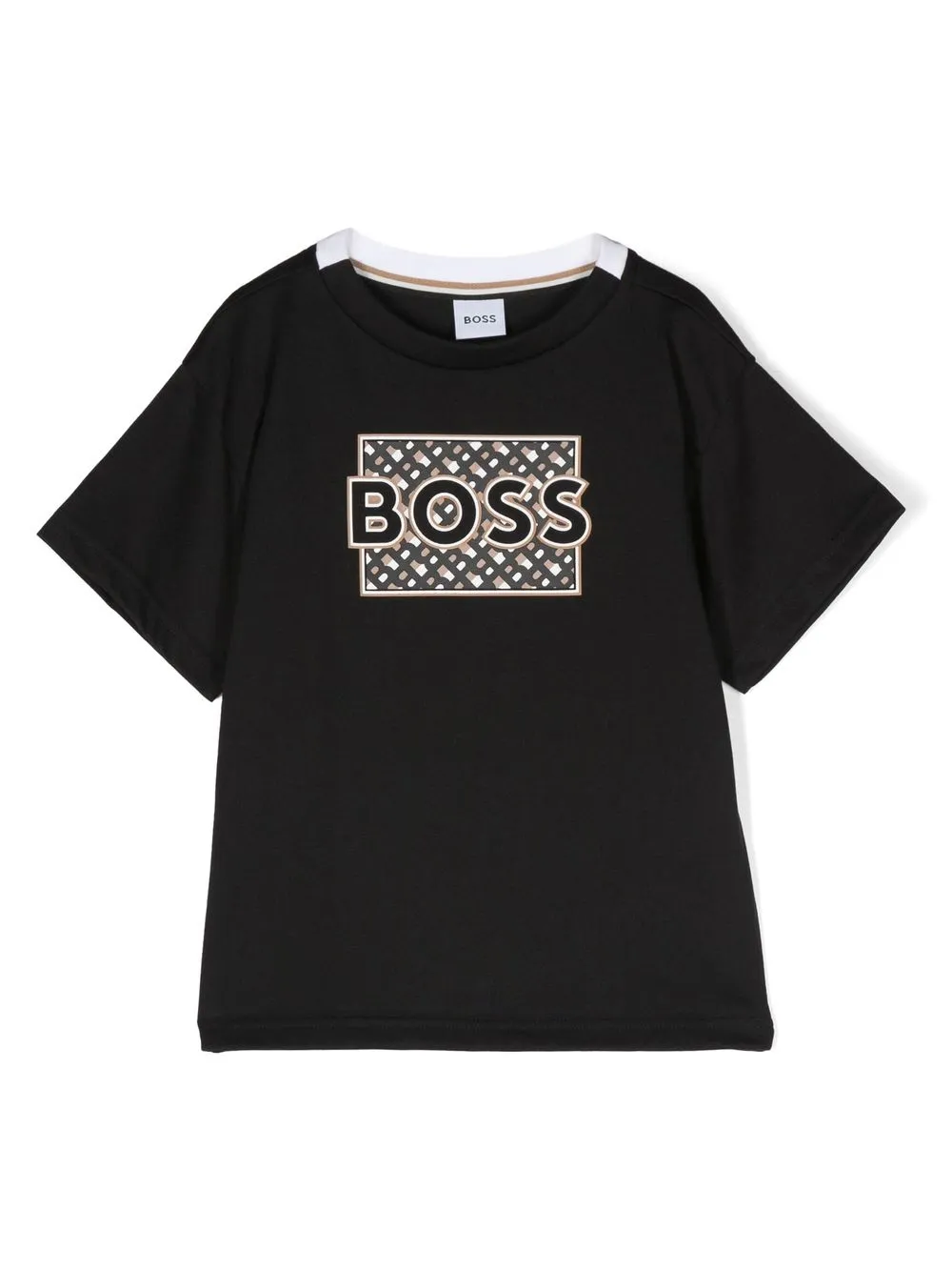 

BOSS Kidswear logo-print detail T-shirt - Black