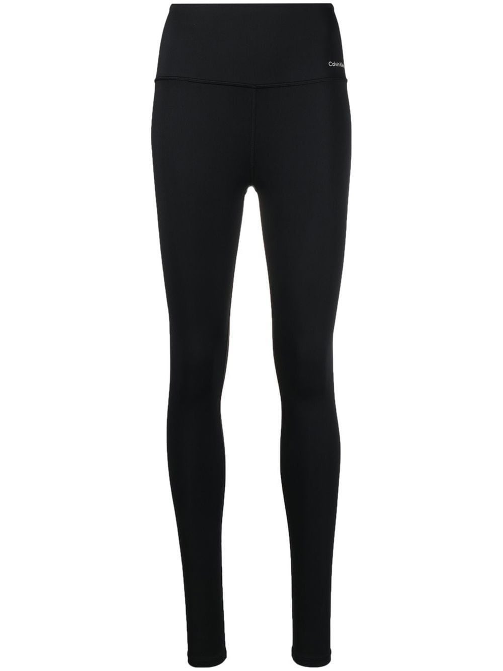 Shop Calvin Klein Cropped Stretch Leggings In Black