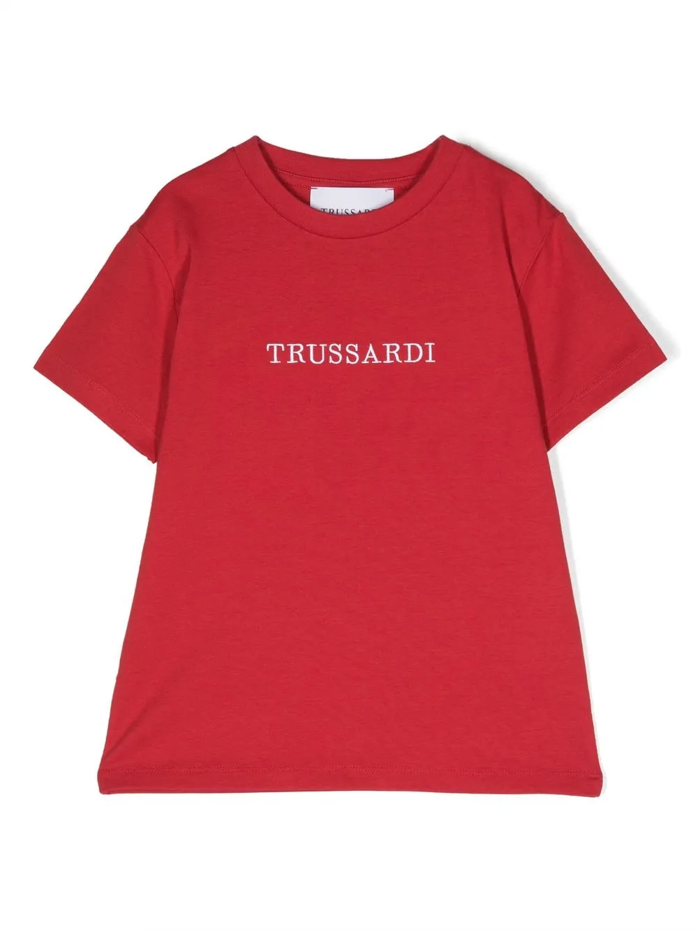 

TRUSSARDI JUNIOR logo-embroidery cotton T-shirt - Red