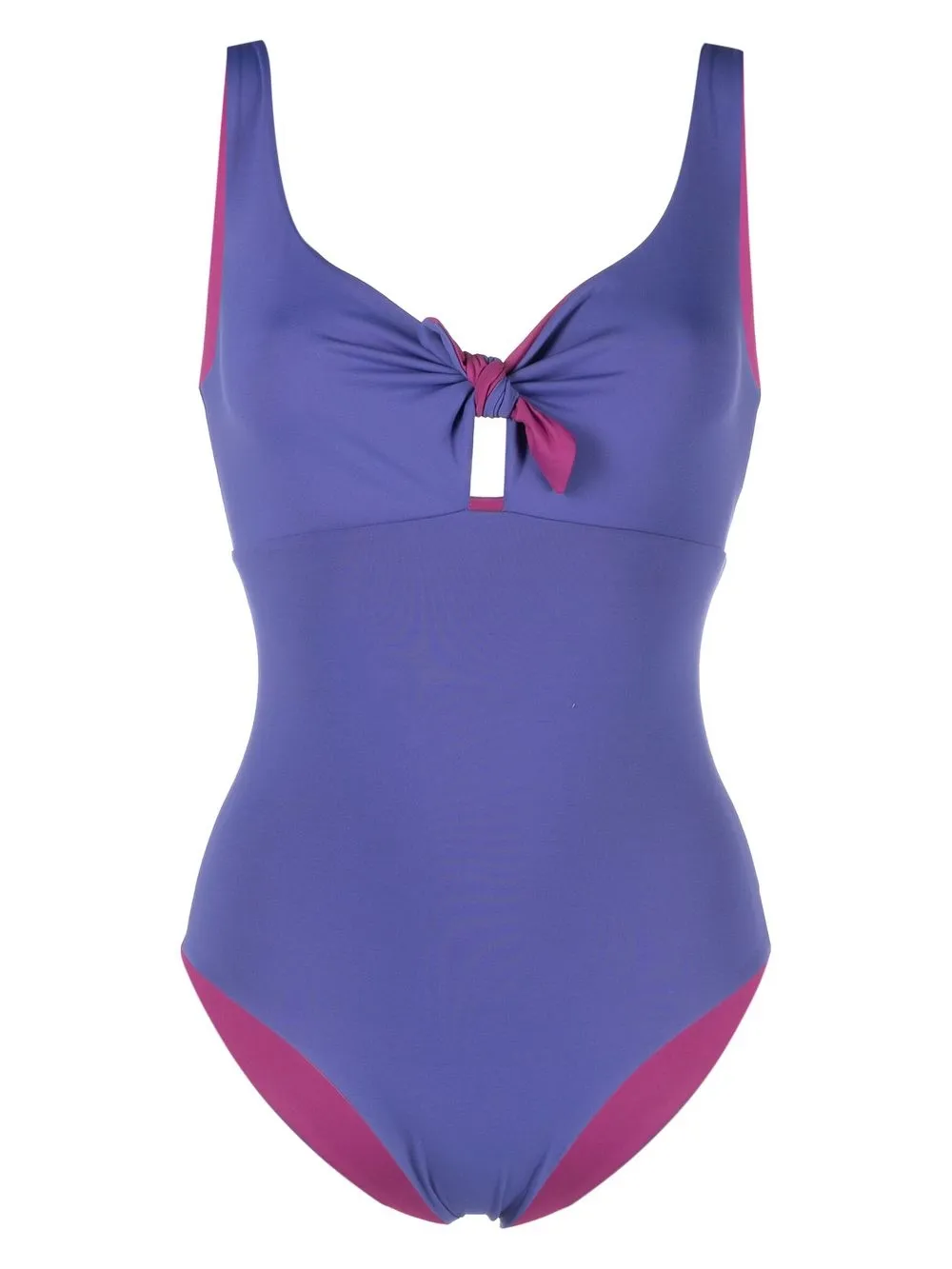 

Fisico plunging two-tone swimsuit - Purple