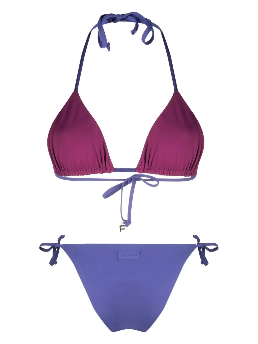 fisico dual-tone string bikini set - purple