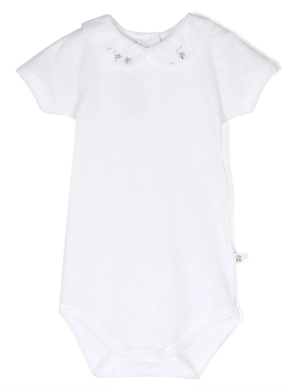 

Bonpoint embroidered-motif velour body - White