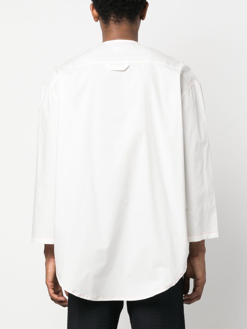 SUNNEI COLLARLESS COTTON SHIRT 