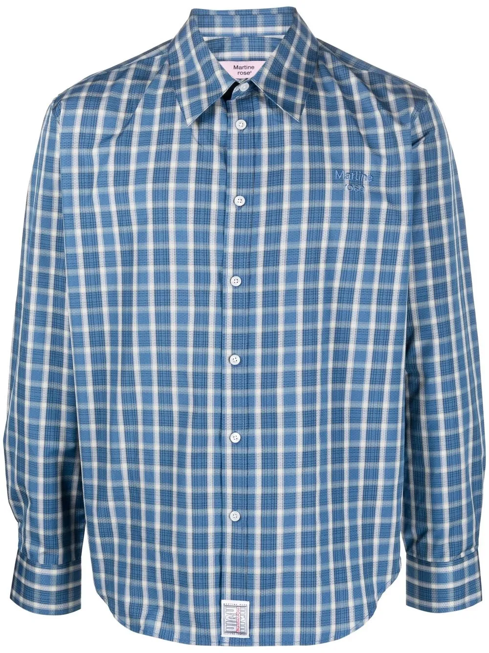 

Martine Rose check-print honeycomb shirt - Blue