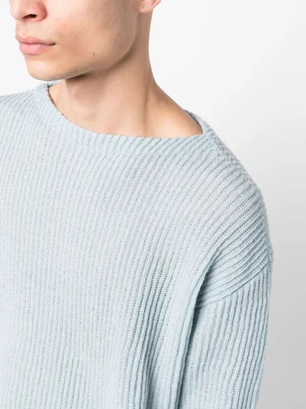 Ribbed crew neck outlet jumper