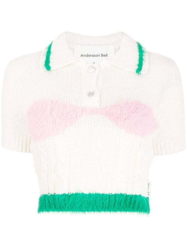 Andersson Bell Intarsia Knit Cropped Top - Farfetch