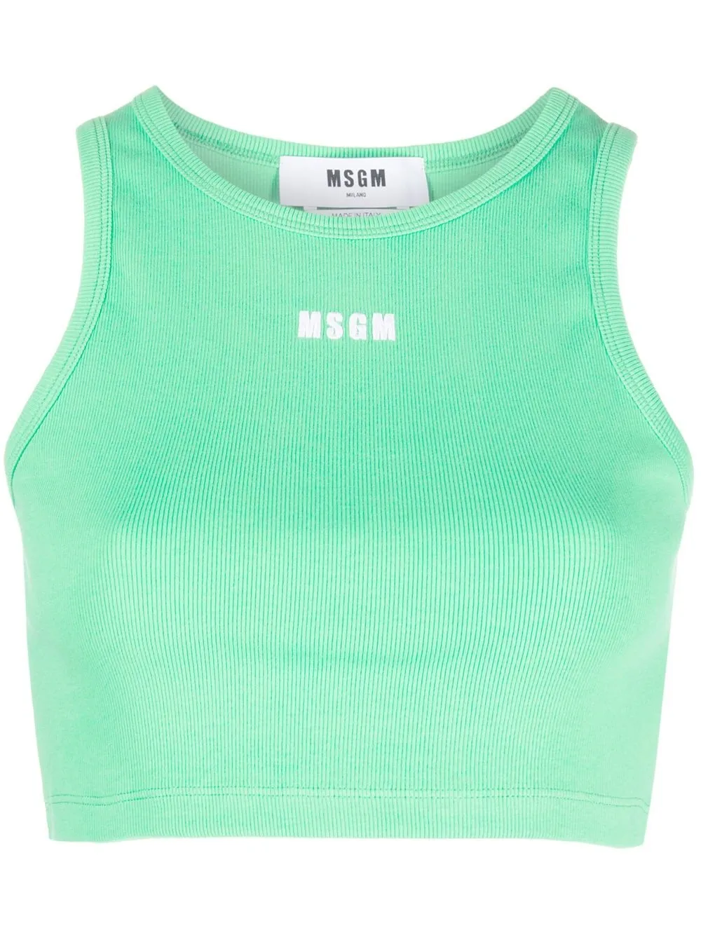 MSGM logo-print sleeveless top | Green | Image 1