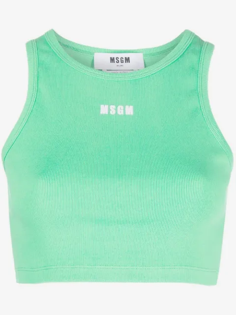 MSGM logo-print sleeveless top