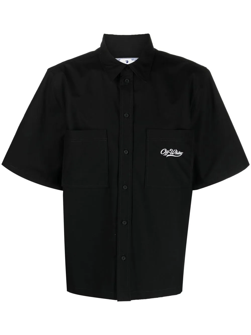 

Off-White embroidered-logo cotton shirt - 1001 BLACK+WHITE