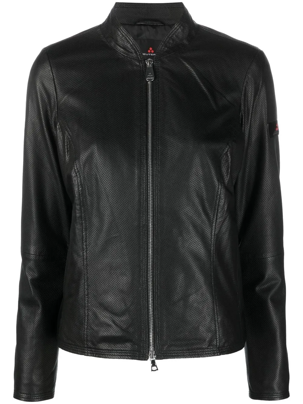 

Peuterey logo-patch laser-cut detail jacket - Black