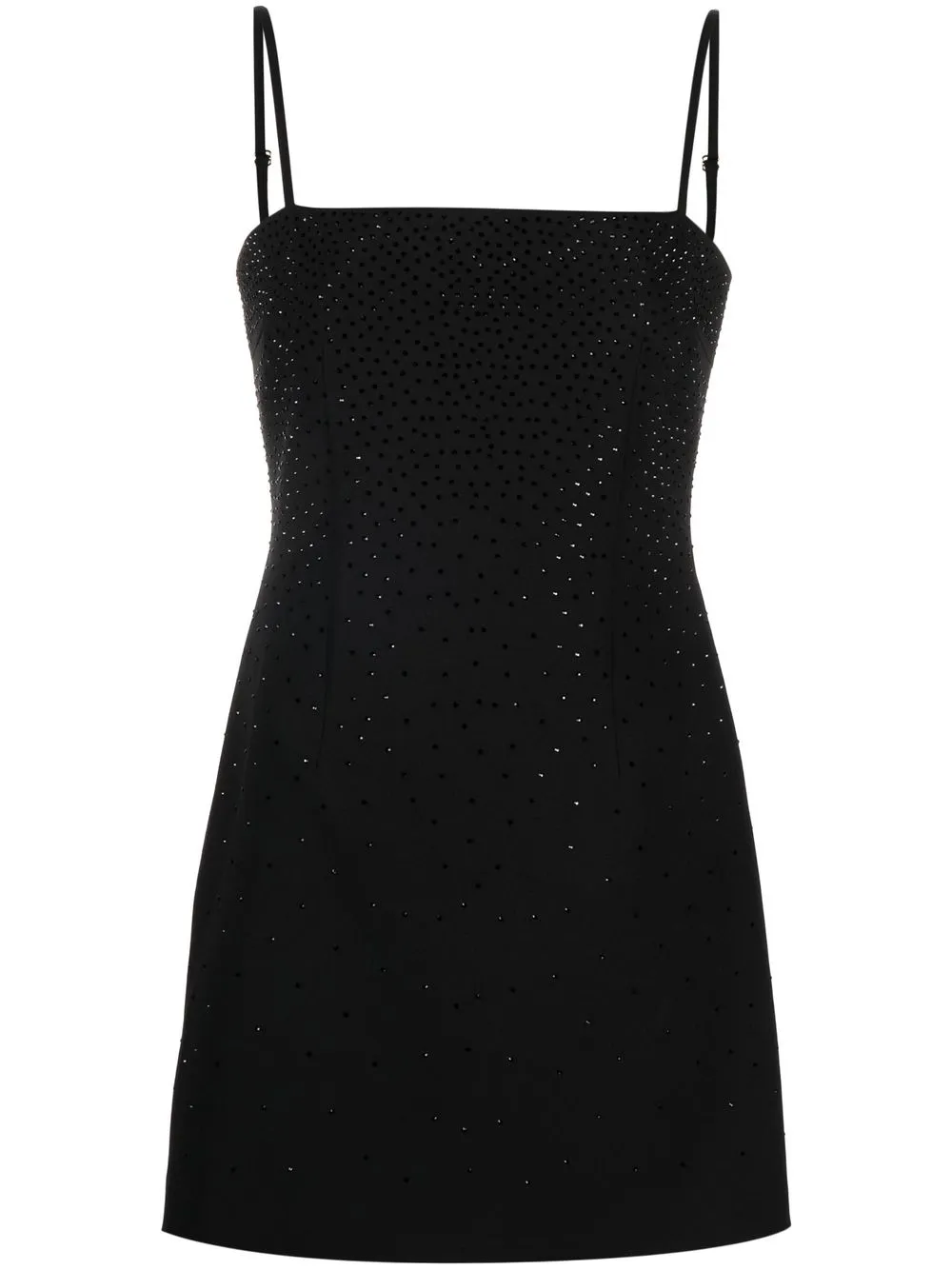 Blumarine Embellished Square-neck Minidress In Black