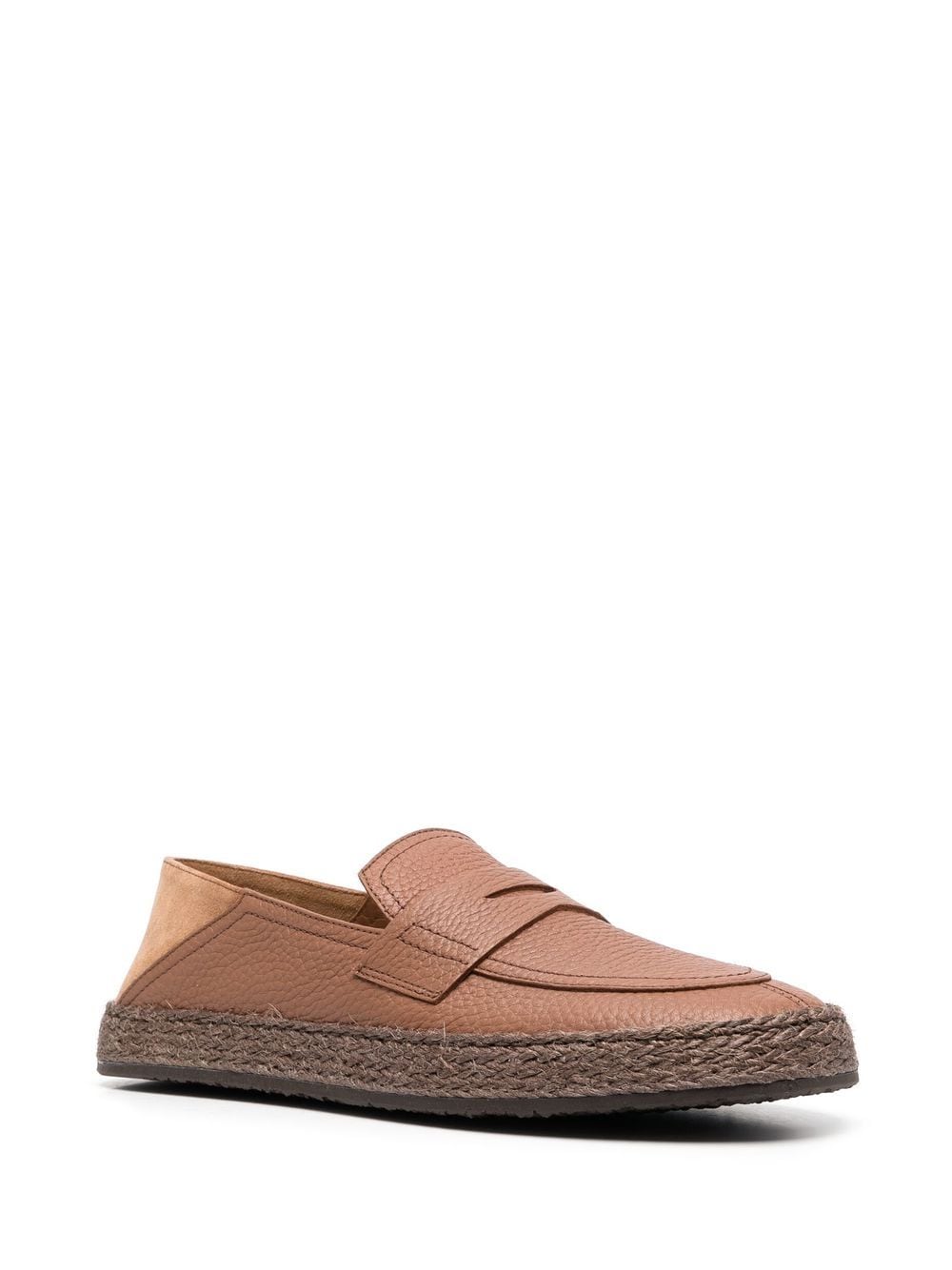 Shop Henderson Baracco Penny-strap Rope-detail Loafers In Brown