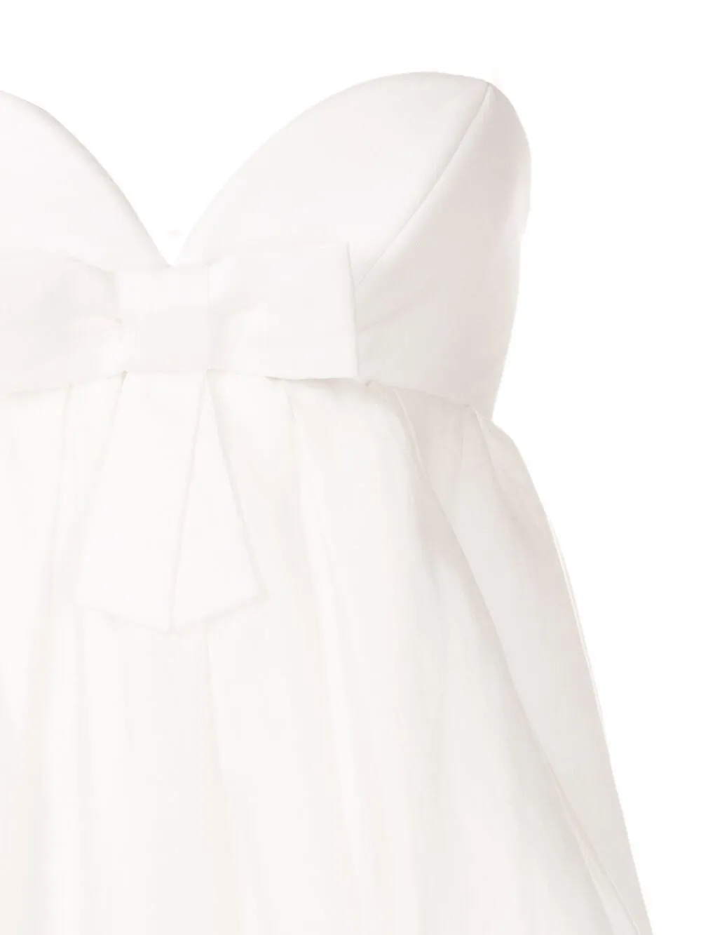 Shop Adriana Degreas Bow-detail Sweetheart-neck Dress In White