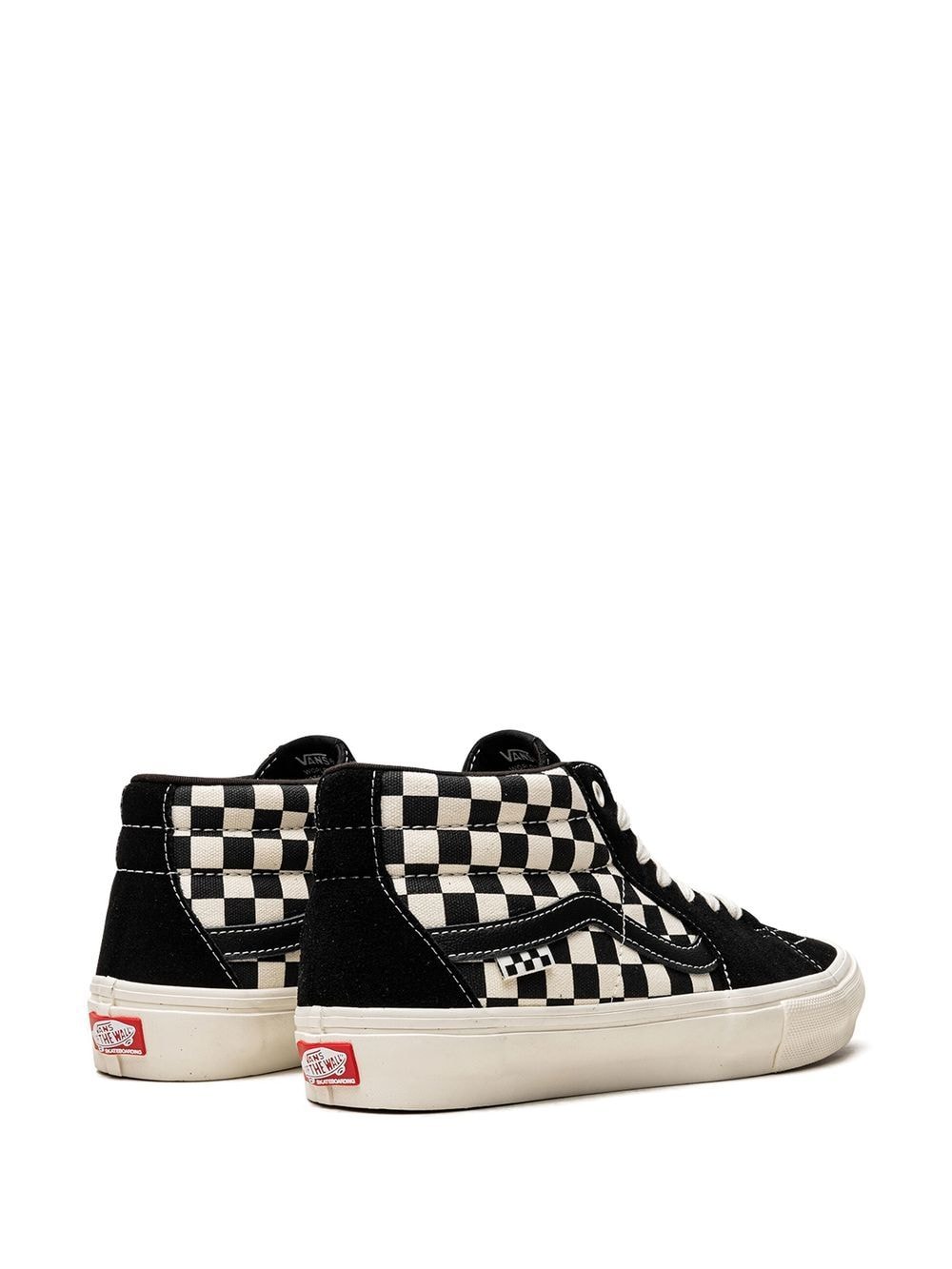 Shop Vans Skate Grosso Mid "checkerboard" Sneakers In Black