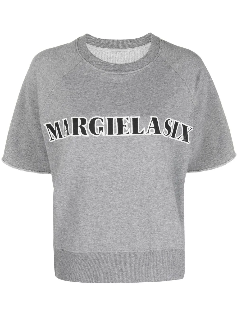 

MM6 Maison Margiela sudadera manga corta con logo estampado - Gris