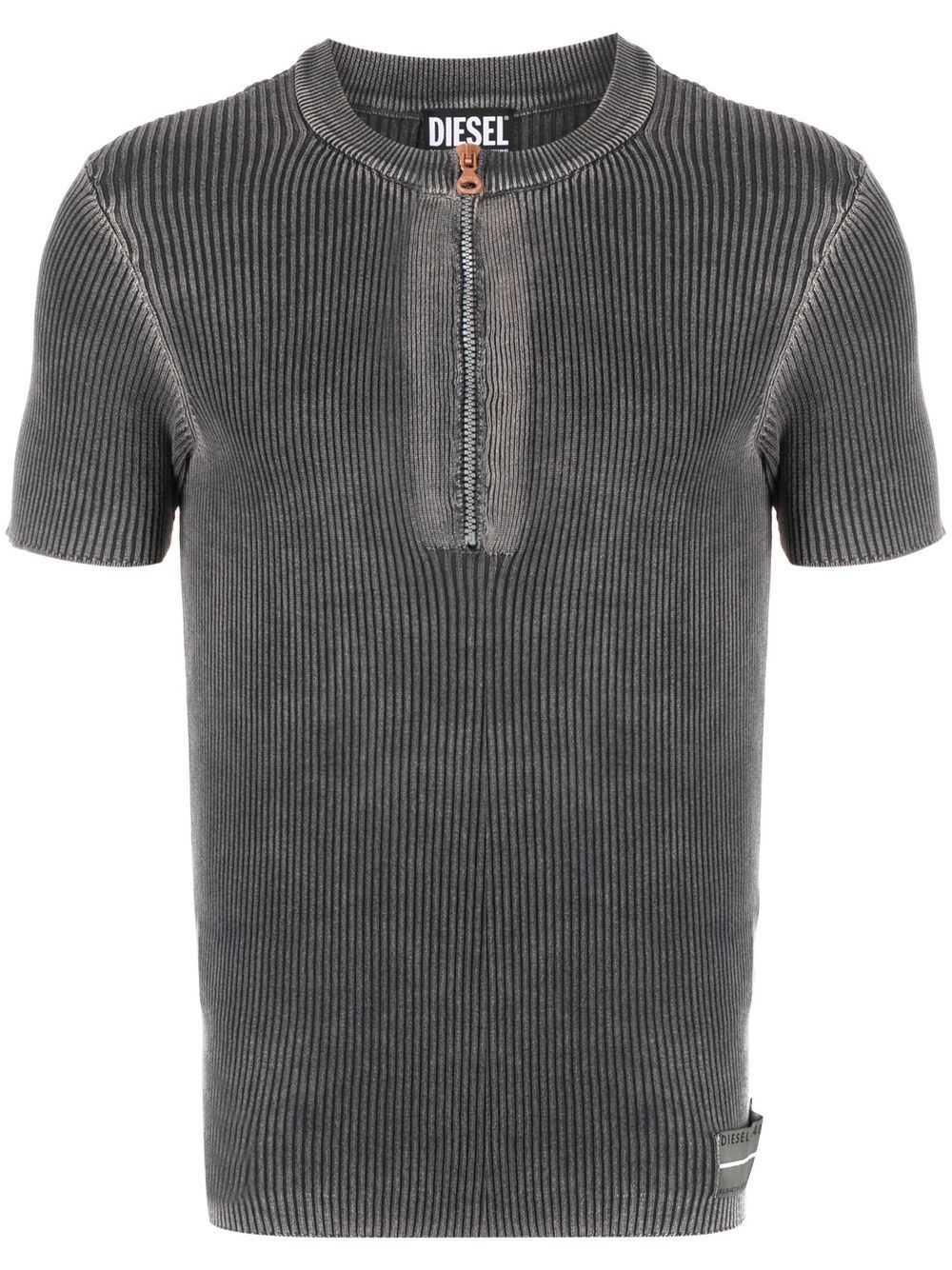 

Diesel zip-up knitted T-shirt - 9BL GREY