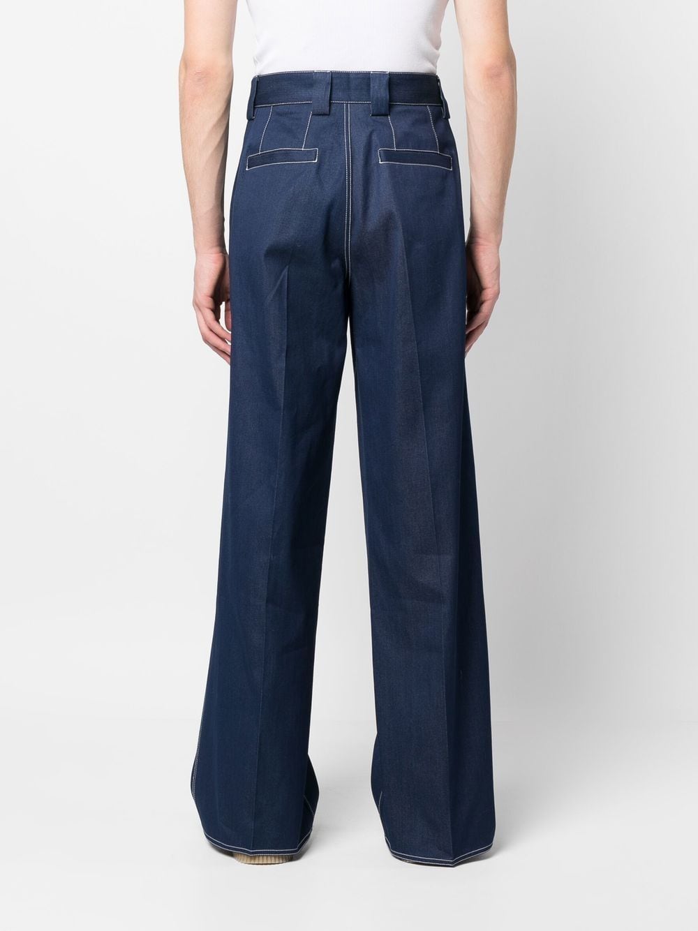 Shop Sunnei Wide-leg Long Jeans In 蓝色