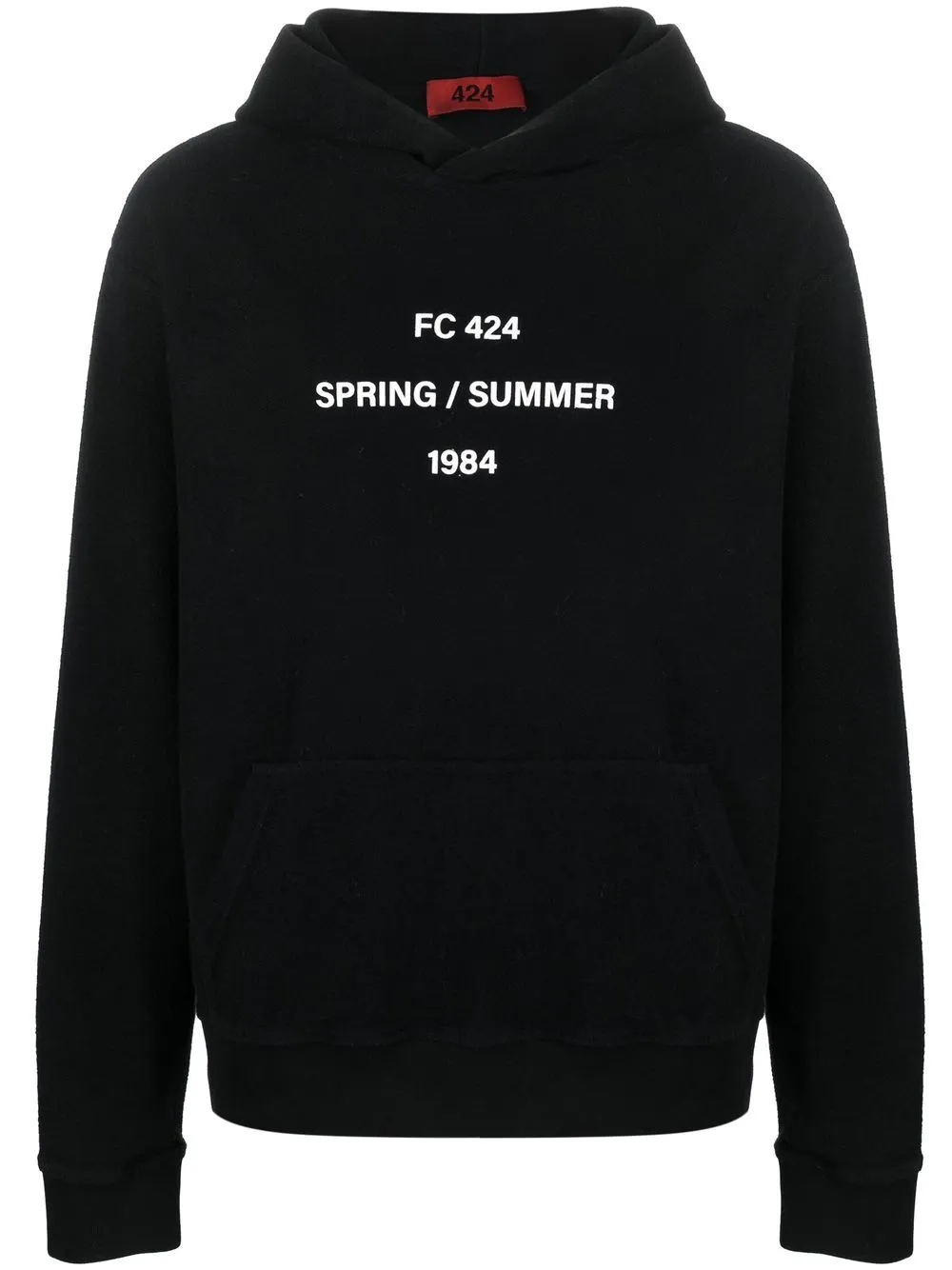 

424 embroidered-logo detail hoodie - Black