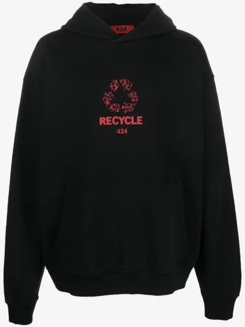 424 logo-print 'Recycle' hoodie