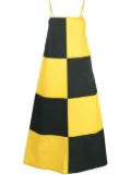 Sunnei checkerboard-print midi dress - Yellow