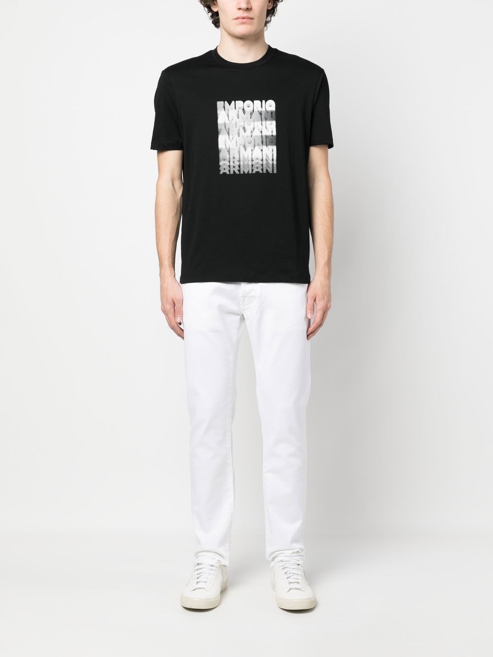 Emporio Armani T-shirt met print - Zwart