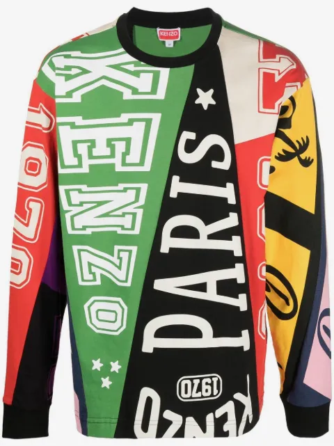 Kenzo sweat en coton à design patchwork