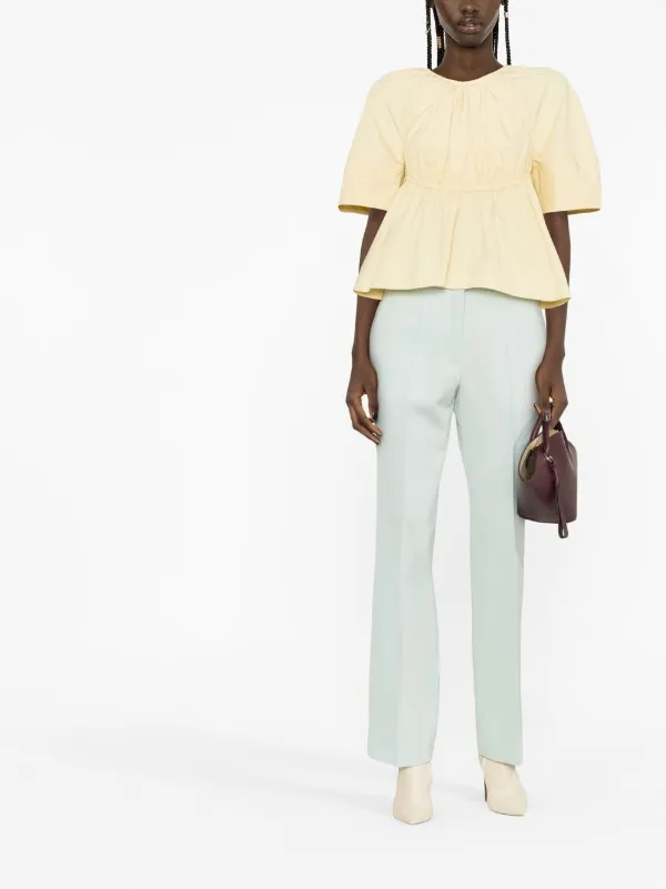 Jil Sander センタープレス テーラードパンツ | ブルー | FARFETCH JP