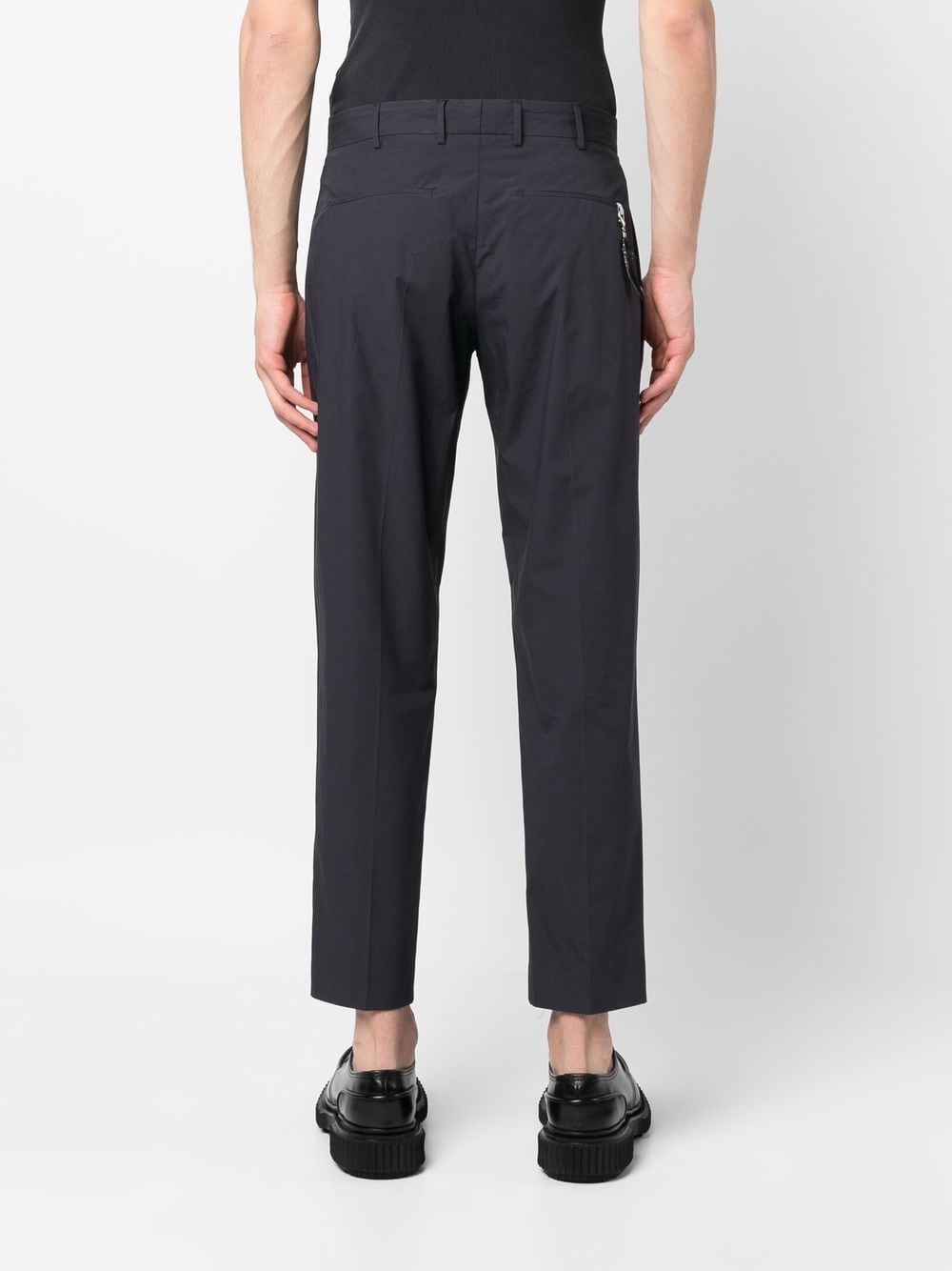 Shop Pt Torino Cropped Chino Trousers In Blue