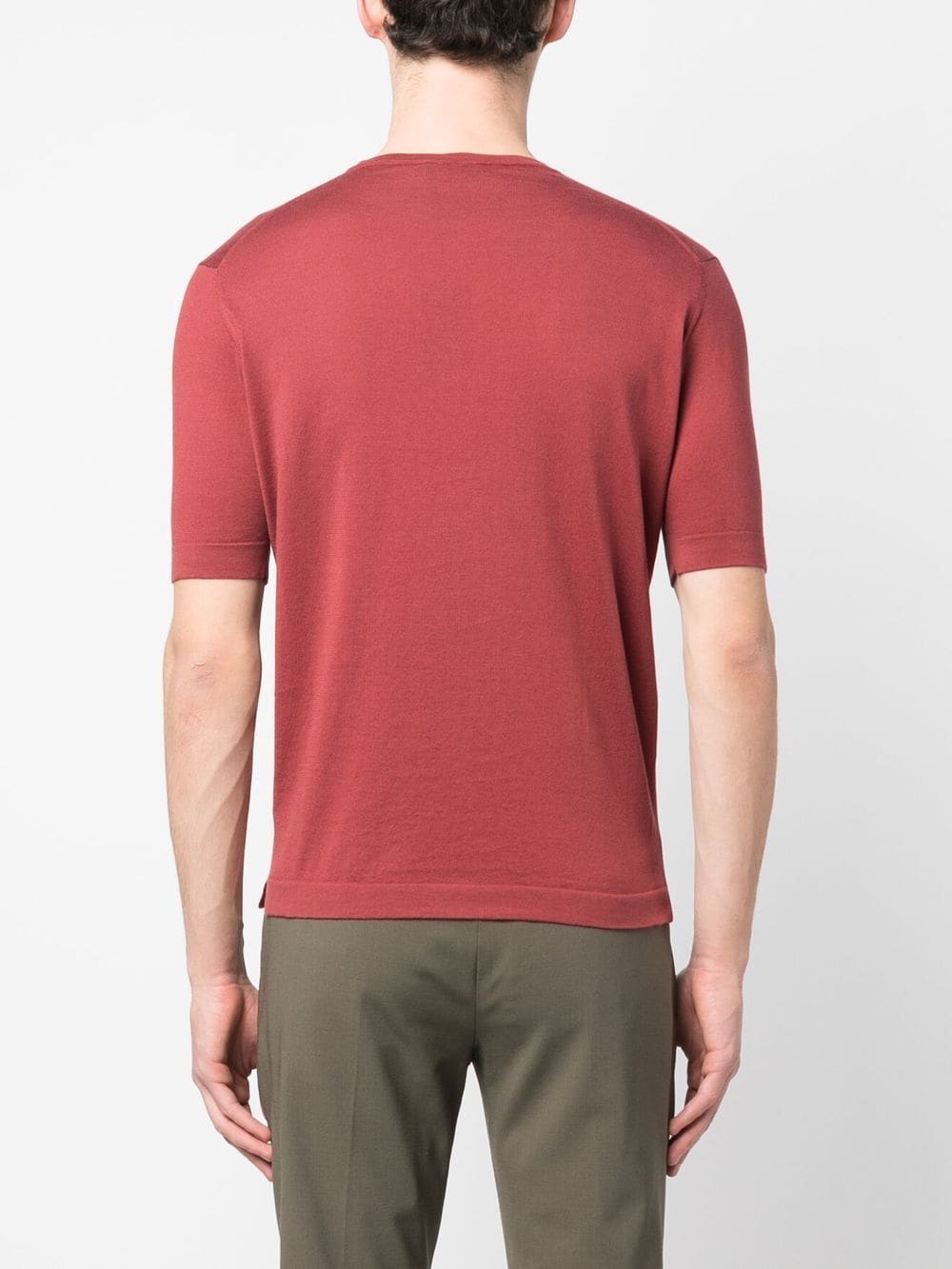 Shop Dell'oglio Crew-neck Cotton T-shirt In Red