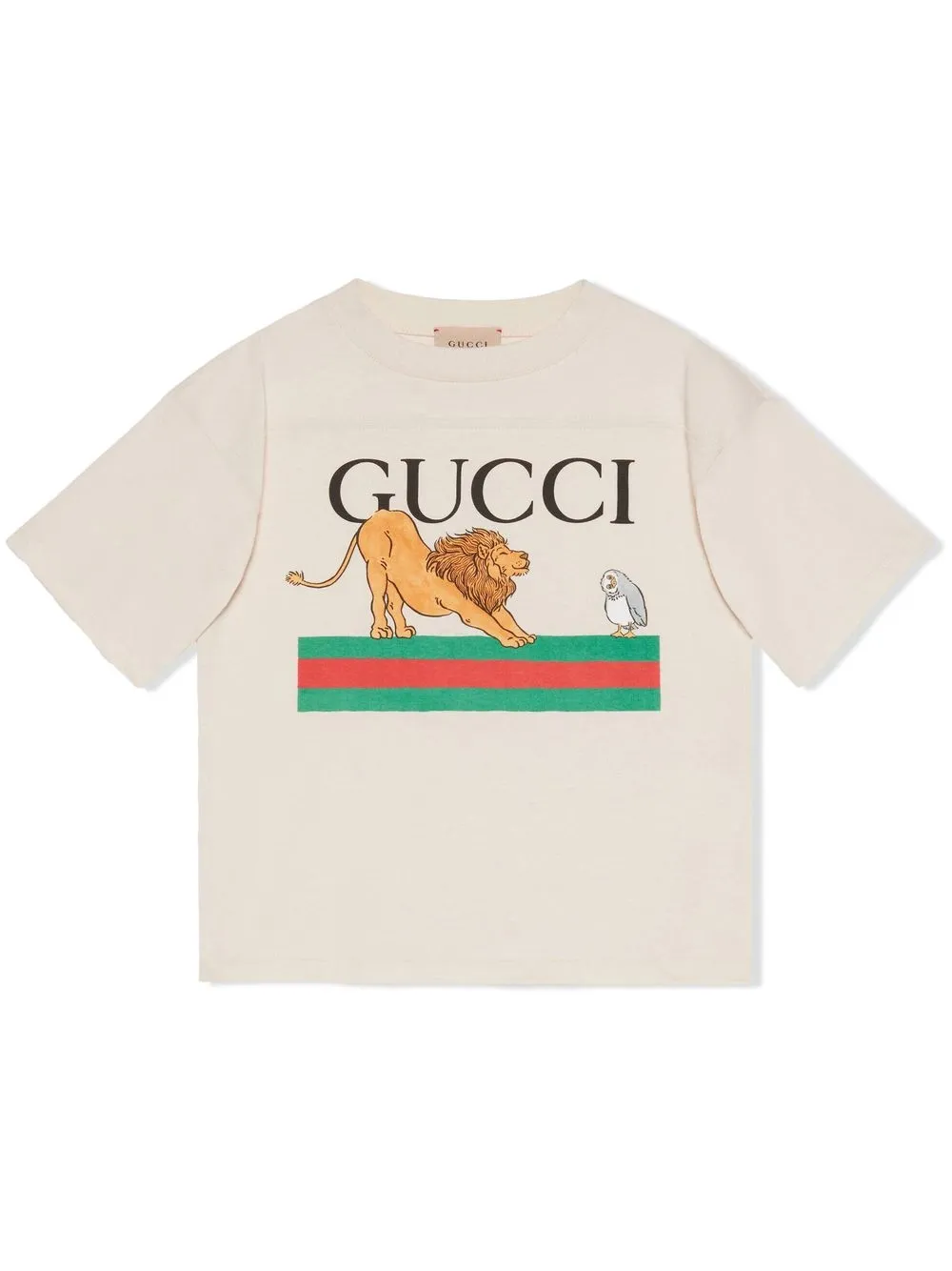 Gucci Kids' Logo-print Cotton T-shirt In Bone/mc