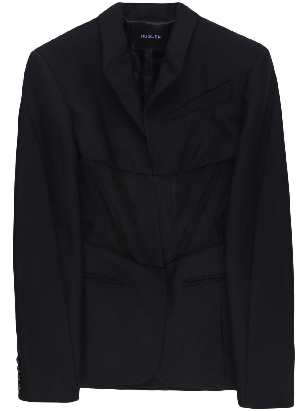 

Mugler cut-out corseted blazer - Black