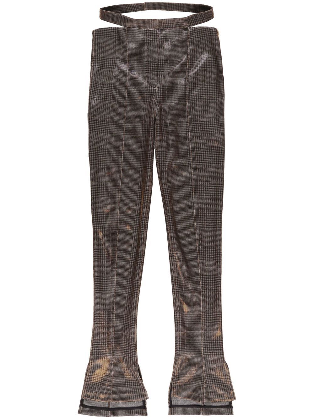 

Mugler checked cut-out flared trousers - Black