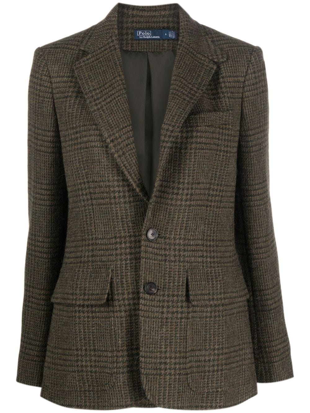 Polo Ralph Lauren Houndstooth Single-breasted Blazer In Green