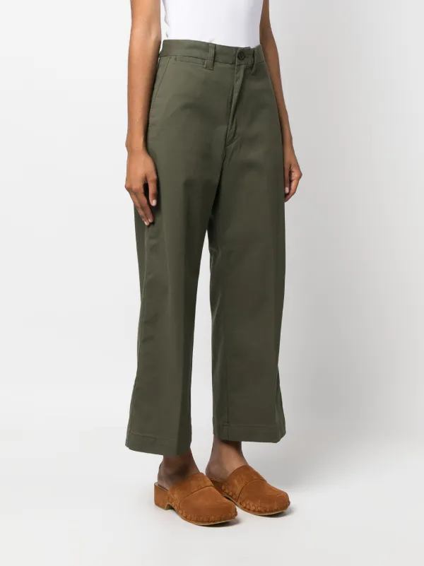 パンツ Polo Ralph Lauren High-Waisted Wide-Leg Cotton Trousers High-Rise Wide-Leg Pant